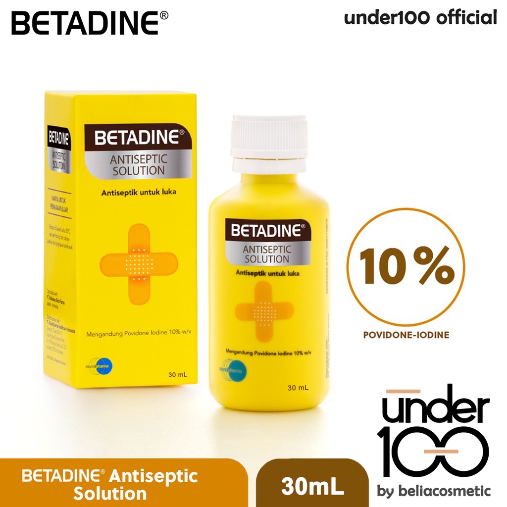 ❤ Under100 ❤ Betadine Antiseptic Solution 1 botol 30ml | Antiseptik Luka