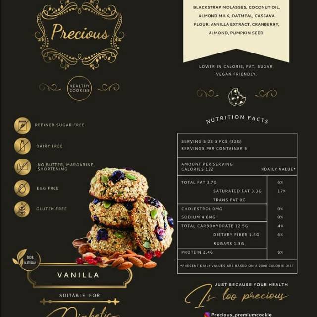 

Precious Premium Cookie Vanilla (Diabetic Friendly)