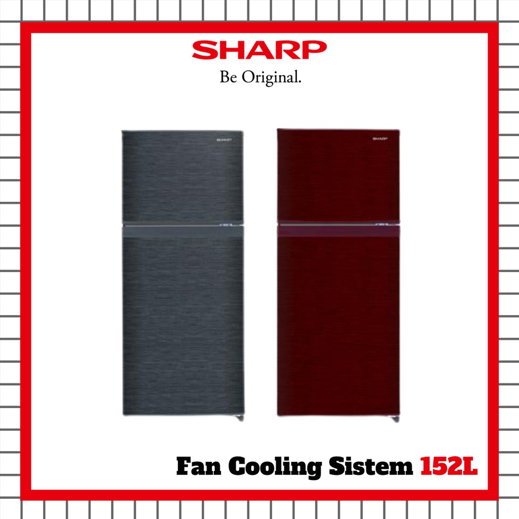 LEMARI ES SHARP 2 PINTU SJ-195MD-SG2/SR2 / KULKAS SHARP 2 PINTU SJ-195MD-SG2/SR2