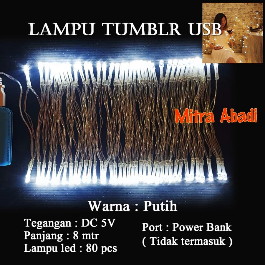 Lampu Natal LED USB DC 5V Panjang 8 Meter