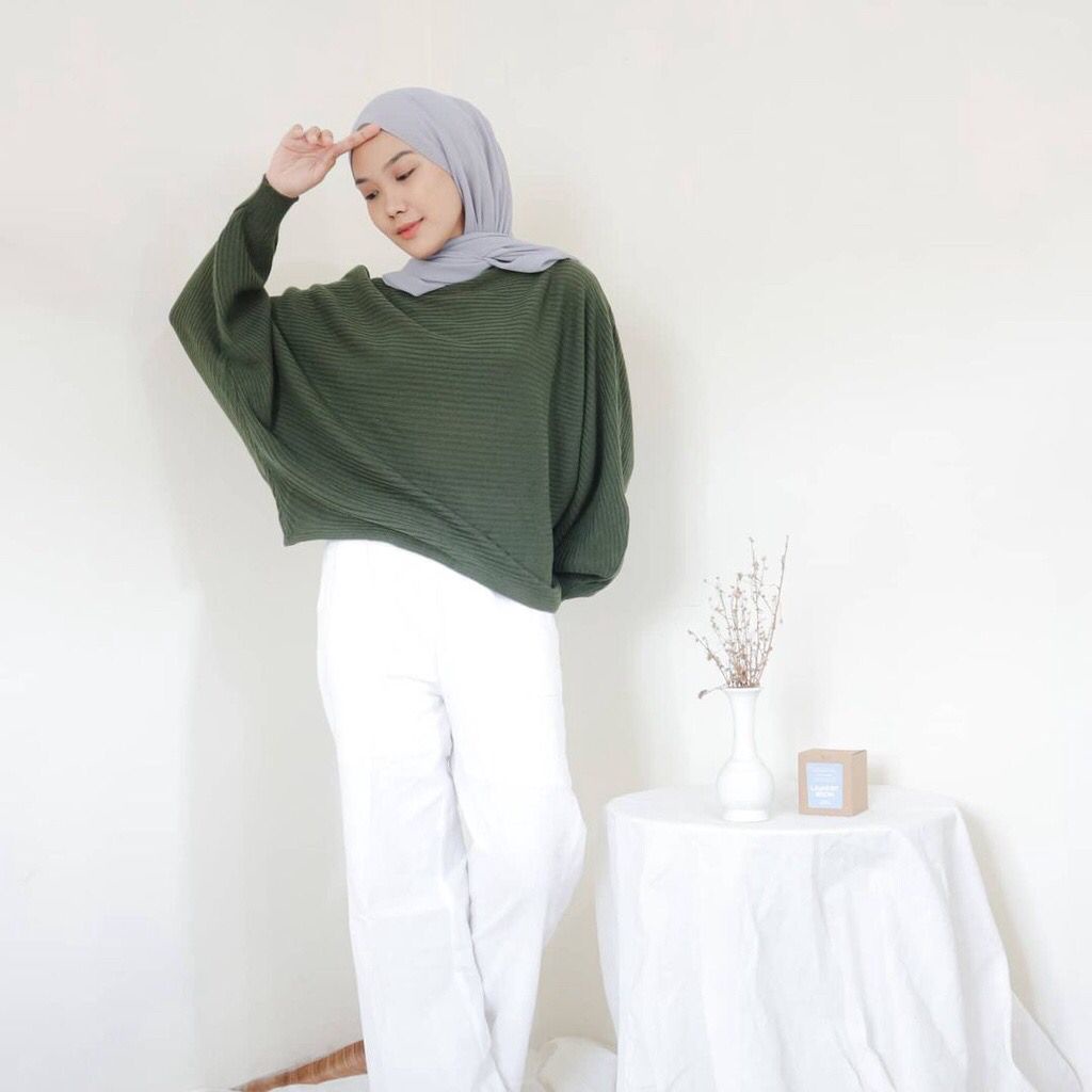 BEST SELLER Lasperal Blouse Batwing Rajut Premium / Atasan Rajut Wanita Bigsize