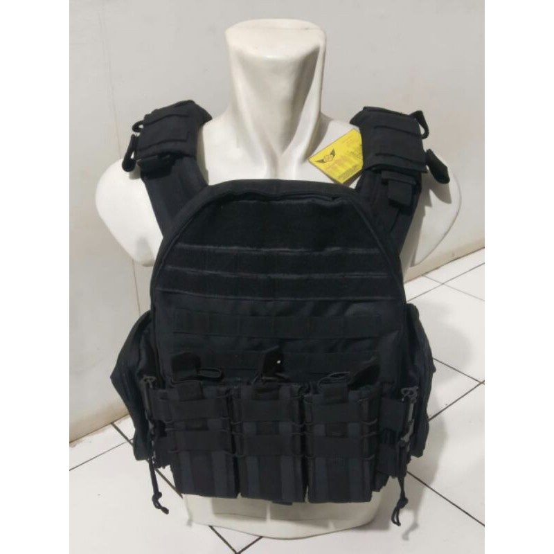 Rompi Tempur Hitam TNI POLRI Body Vest Black Mamba With Quick Release