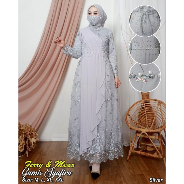 Kebaya Gamis Syafira / Gamis Pesta Mewah Modern / Gamis Kebaya Kondangan / Gamis Kebaya Bridesmaid / Kebaya Modern / Kebaya Wisuda  / Kebaya Seragam