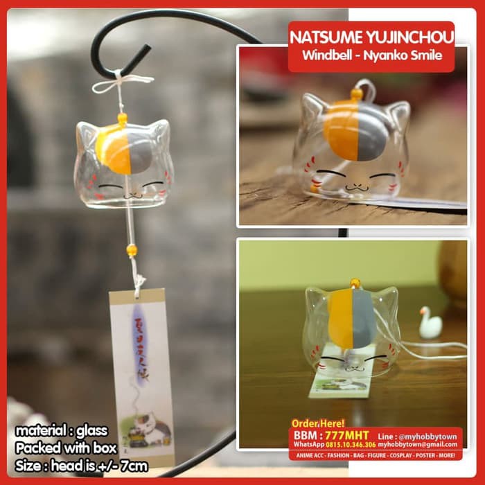 Lonceng Angin Windbell Wind Chime Furin Natsume Yuujincho Nyanko Smile