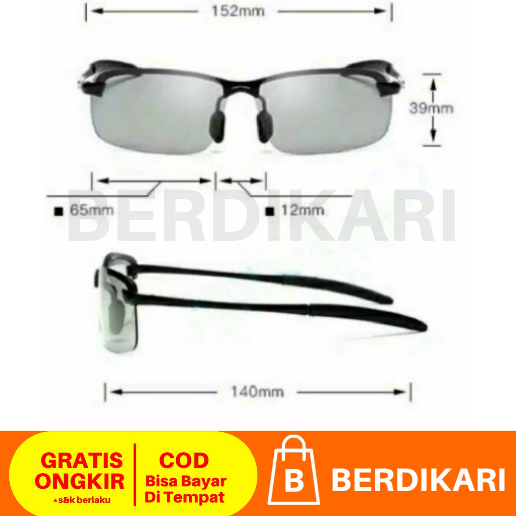 Kacamata Polarized Photochromic Pria Wanita