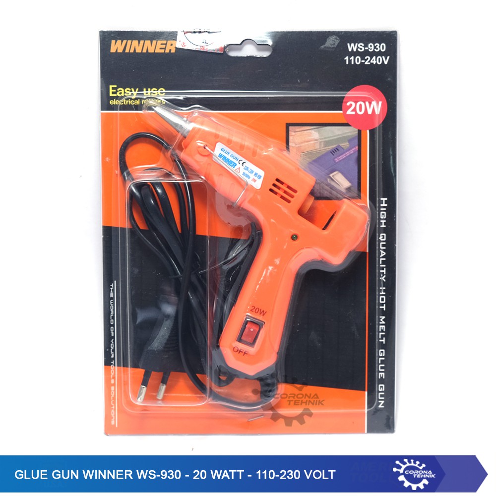 Glue Gun Winner WS-930 - 20 Watt - 110-230 Volt