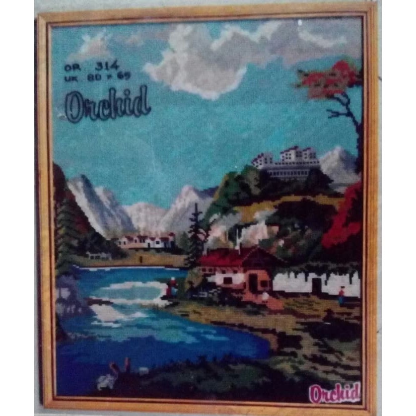 KRUISSTEEK KRISTIK ORCHID MOTIF PEMANDANGAN OR 314