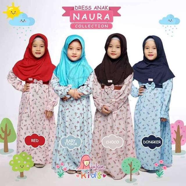 Dress anak NAURA by miulan | baju muslim anak perempuan | gamis anak by miulan