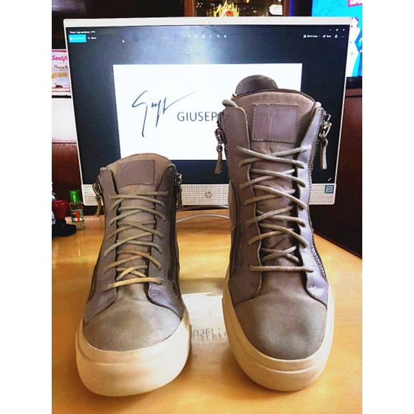 Giuseppe Zanotti London UOMO zip Velour sloane high top sneakers size 42