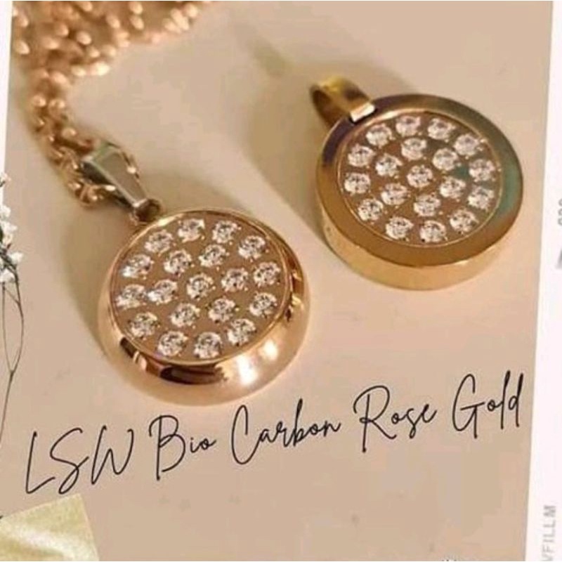 kalung kesehatan LSW Bio Carbon Rose Gold 100% ori
