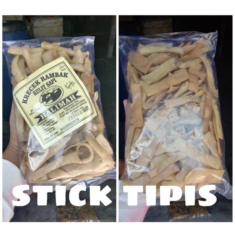 

Krecek Rambak Kulit Sapi Halimah(Stik tipis/panjang)