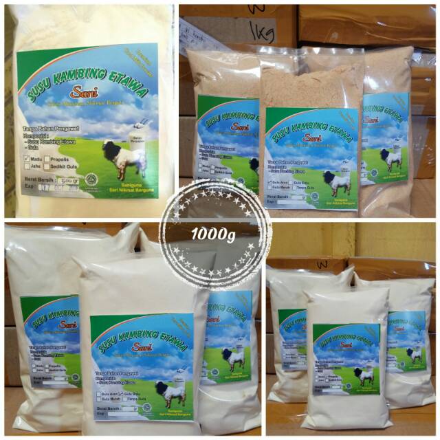 Sale 1kg SUSU KAMBING ETAWA ( madu propolis gula aren gula batu) 1000gram bubuk susu kambing etawa