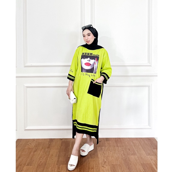 Tunik kombinasi paling terbaru NEUM Original - Long tunik katun -Atasan tunik wanita muslimah - Over