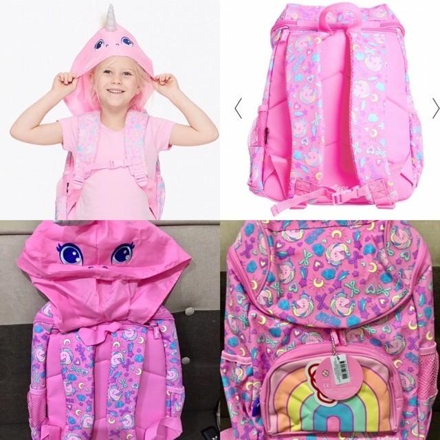 Smiggle Backpack Characters Junior Hoodie Unicorn Pink Tas Original 097