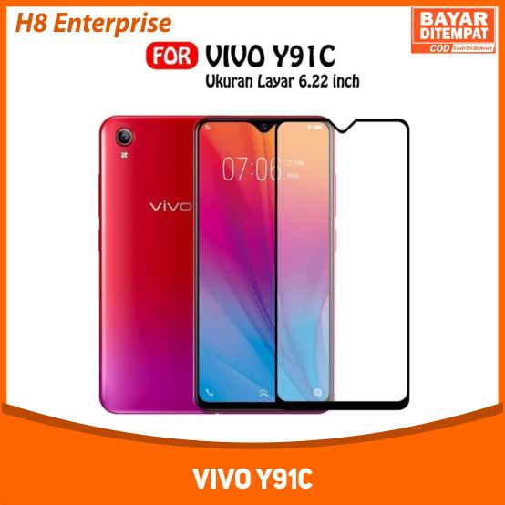 Tempered Glass Full for Vivo Y91C Tempered Glass 9D Full Layar