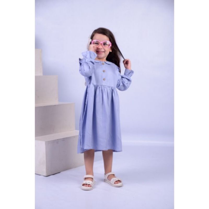 Jolie Dress Clarisha Kids / Dress Anak Lengan Panjang / Baju Anak