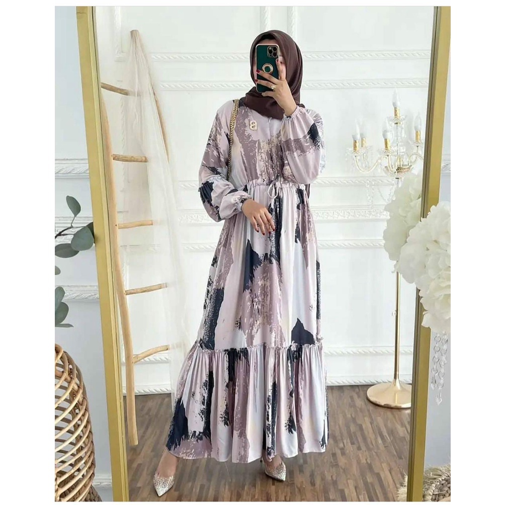 GAMIS MAXI DRESS RAYON PREMIUM LD 100 - 110 HOMEYDRESS BUSUI BAJU GAMIS SERAGAM MOTIF TERBARU V.2-SONYA DRESS