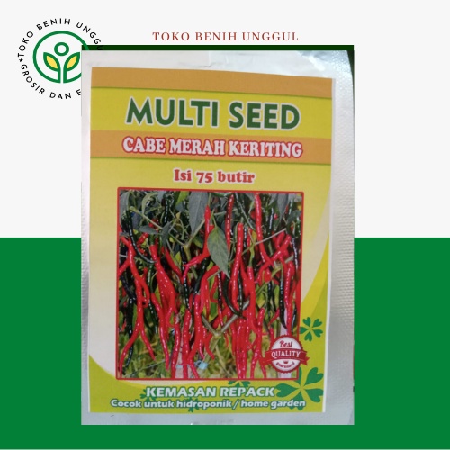 bibit cabe merah keriting unggul 75 biji multi seed - bibit cabe merah keriting