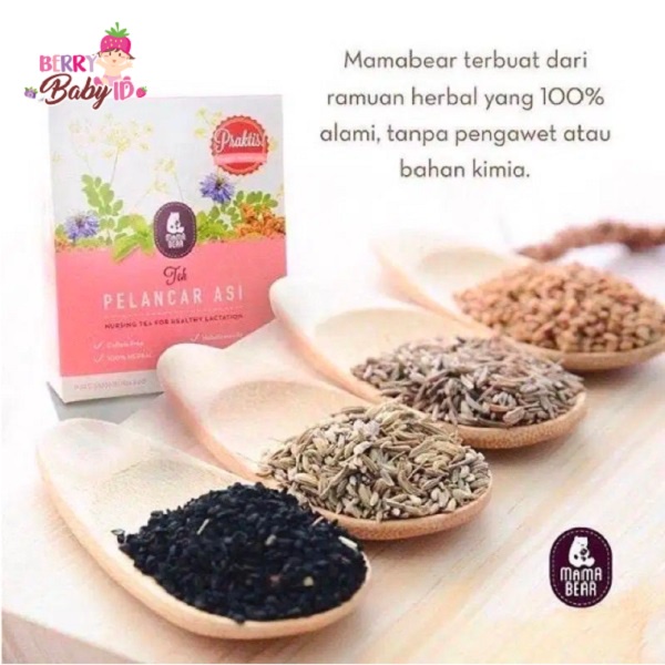 Mama Bear Teh Pelancar ASI / ASI Booster Halal Gratis Packaging Bubble Wrap Berry Mart