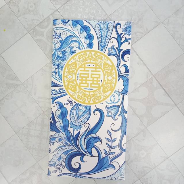 

Angpao wedding nikahan motif floral biru