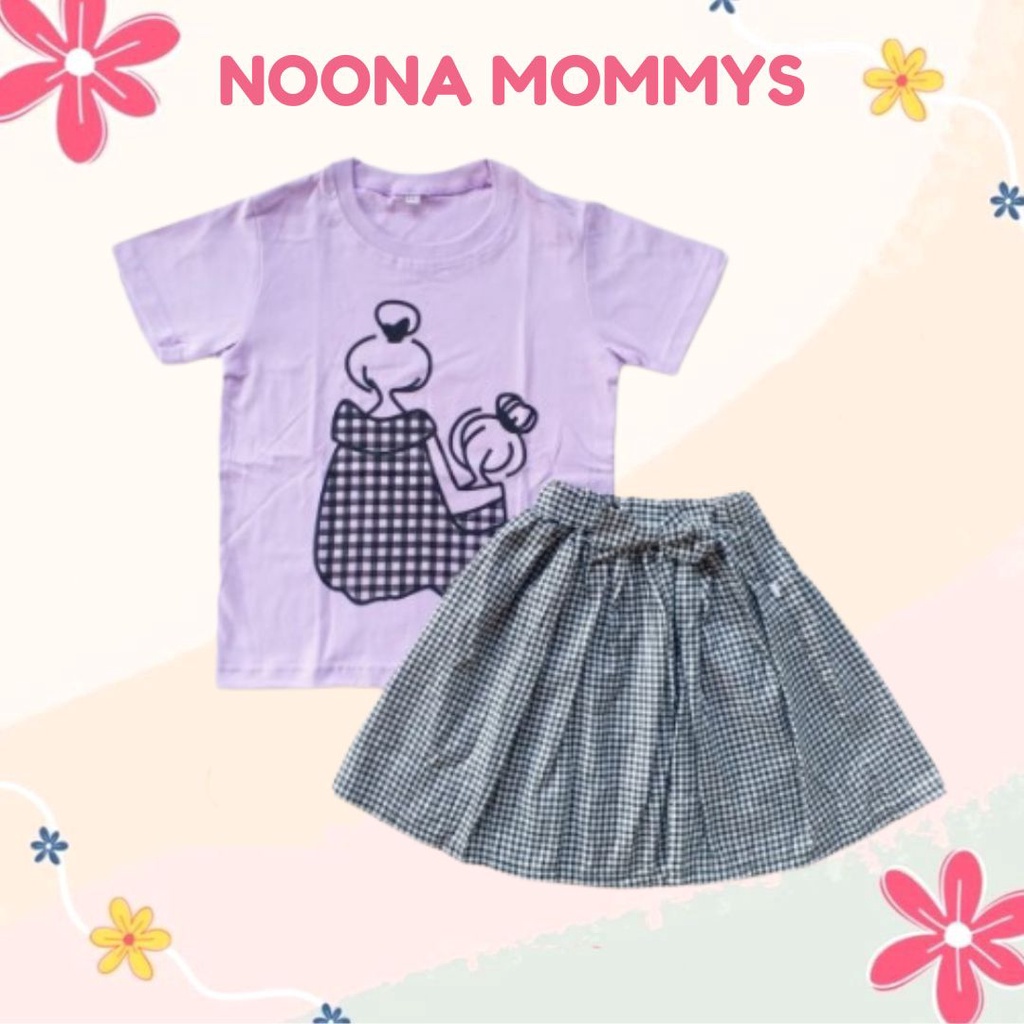 Plazababyku SET NOONA MOMMYS GIRL EBV Setelan anak perempuan motif lucu atasan dan rok