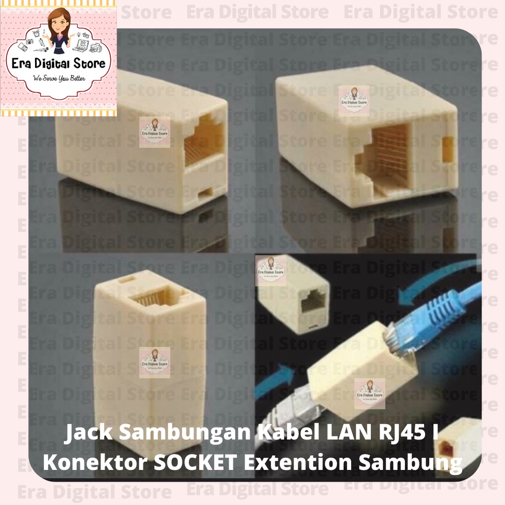 Jack Sambungan Kabel LAN RJ45 I Konektor SOCKET Extention Sambung. Memudahkan untuk menyambung kabel