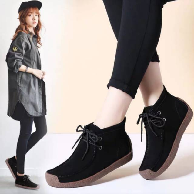 QZ - Gaby Sepatu Boots Wanita Tali RT 03