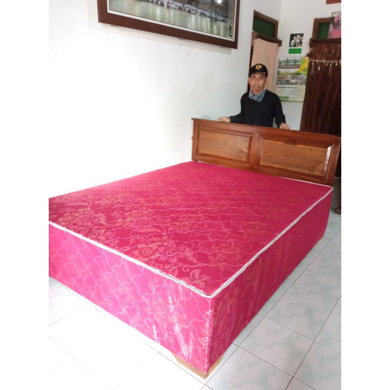 Springbed dipan kayu jati ori Bojonegoro costumsize