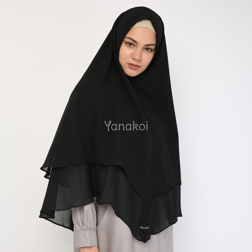 Jilbab Kerudung Khimar Syafa by Yanakoi Hijab warna Hitam