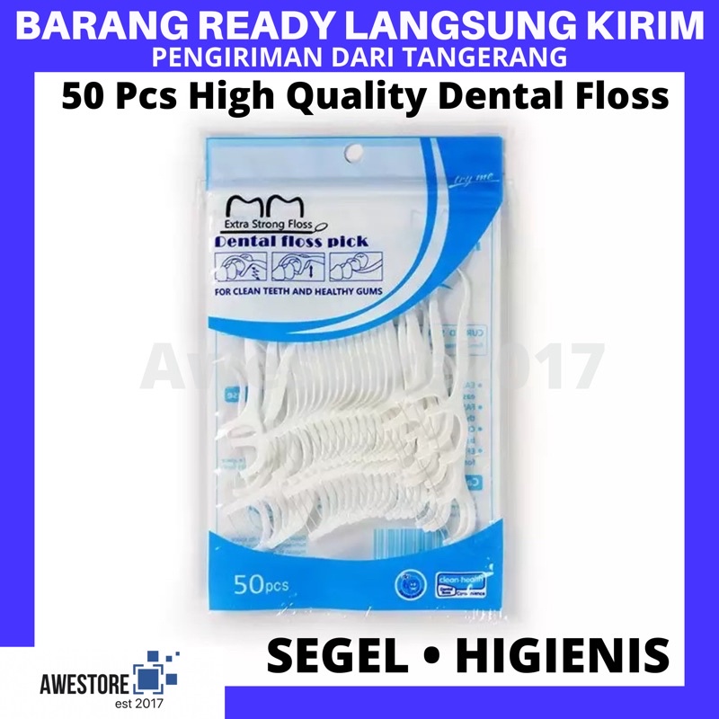 BAG 50 PCS Dental Floss Tusuk Gigi Alat Pembersih Kotoran Jigong Toothpick