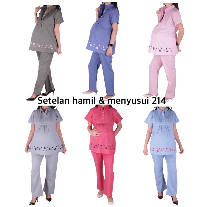 Baju hamil setelan hamil dan menyusui 214p