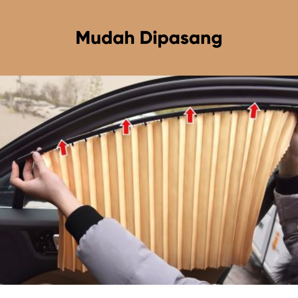 Tirai Jendela Mobil 4 PCS (Untuk bagian Depan dan Tengah)
