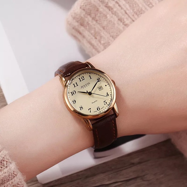 JULIUS JA-508 Bagsomnia Jam Tangan Bulat Kecil Tanggal Vintage Classic