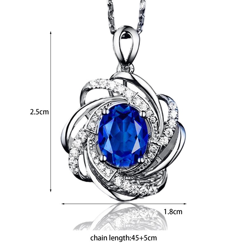 Kalung 925 Sterling Silver Gold 18k Dengan Liontin Bunga Topaz Sapphire Citrine Untuk Pernikahan