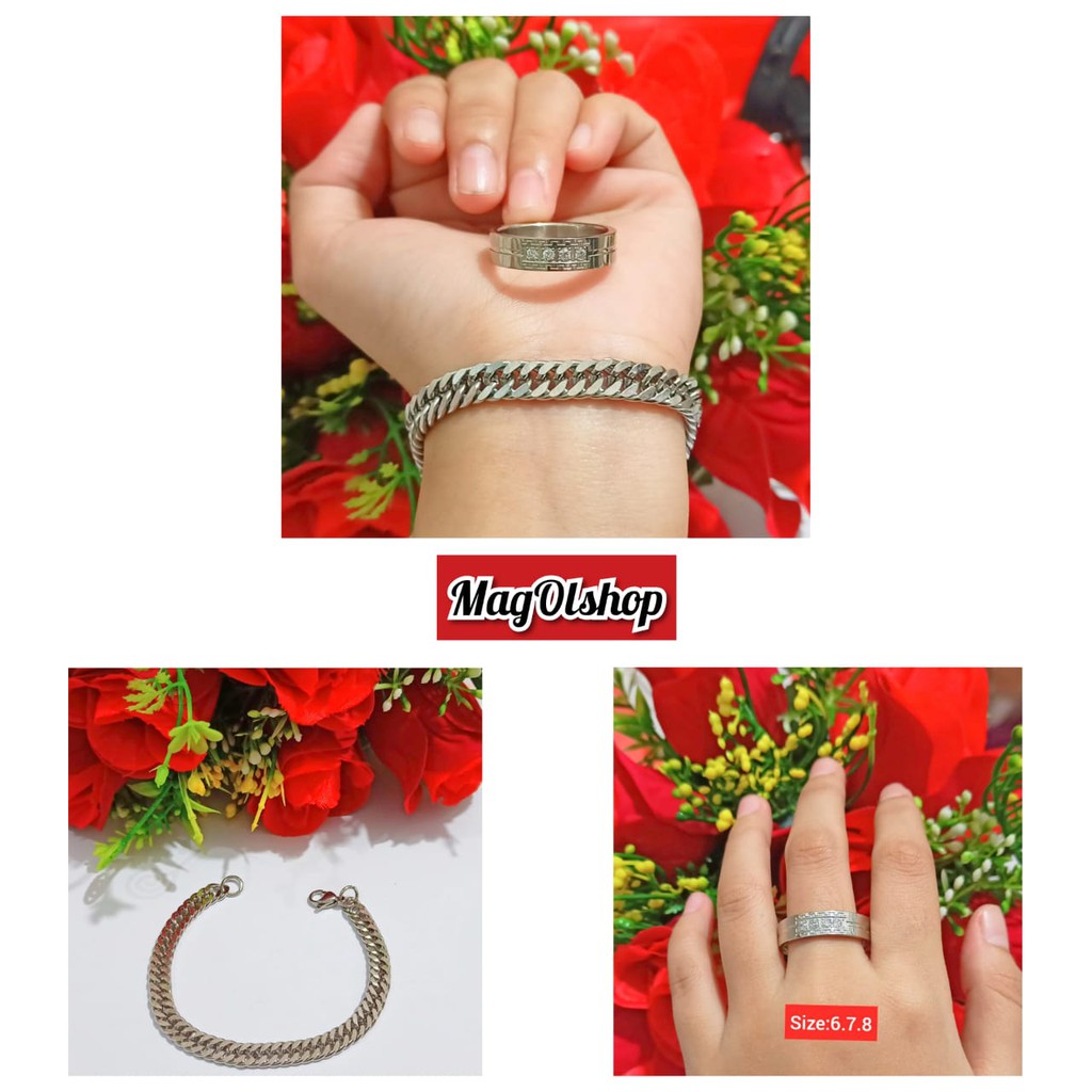 Gelang Dewasa Free Cincin TITANIUM STAINLESS STEEL
