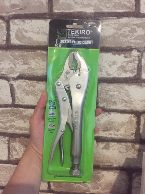 Tang Jepit Buaya Bengkok 10 Inch Tekiro Locking Pliers Curve