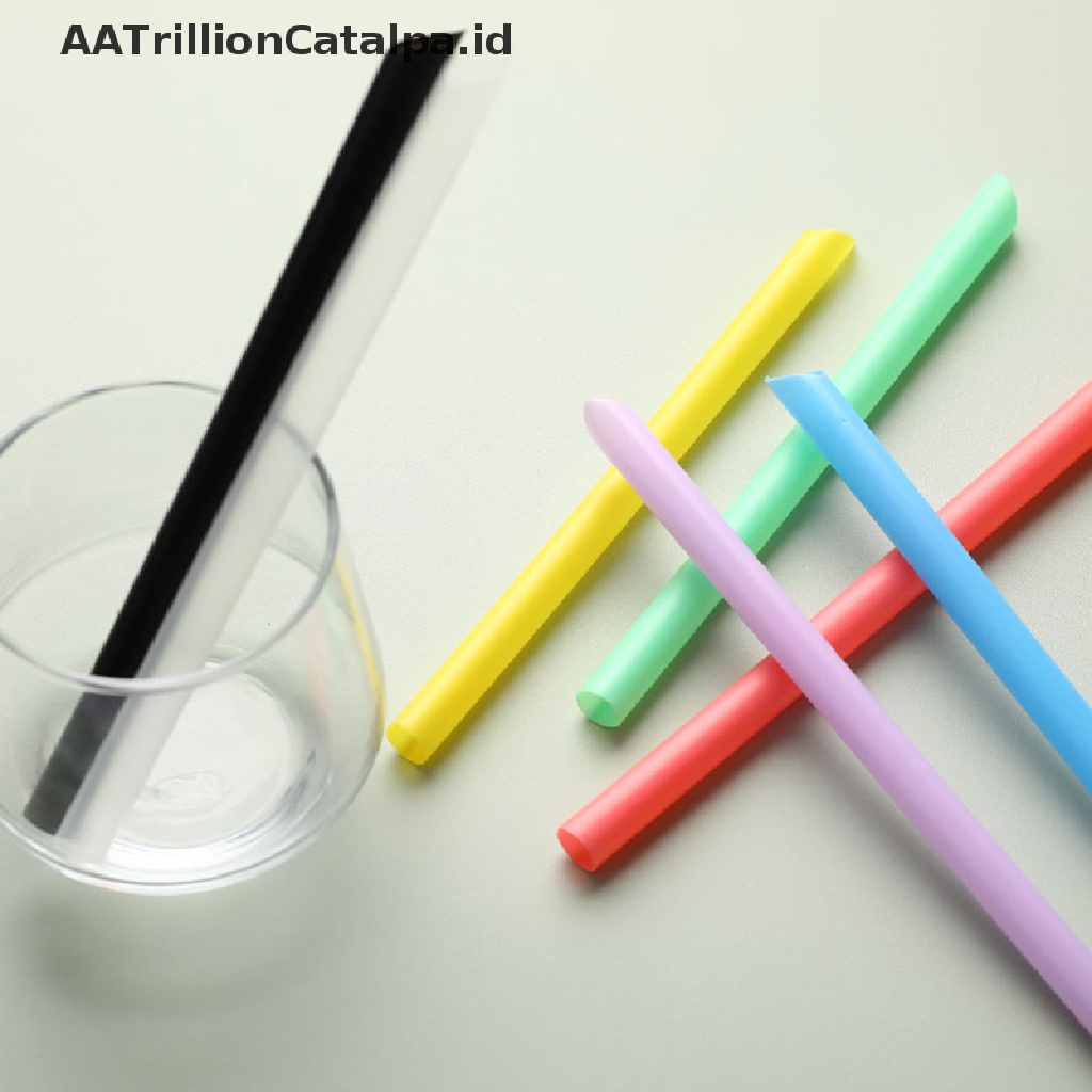 (AATrillionCatalpa) 100pcs Sedotan Plastik Lebar Sekali Pakai Untuk Milkshake / Teh