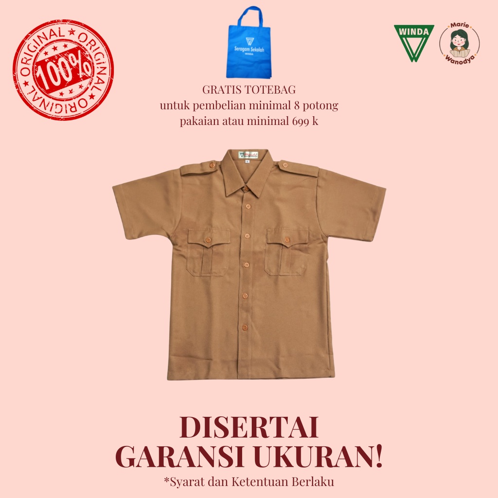 Baju Pramuka Penggalang Rapilo Lengan Pendek Merk Winda