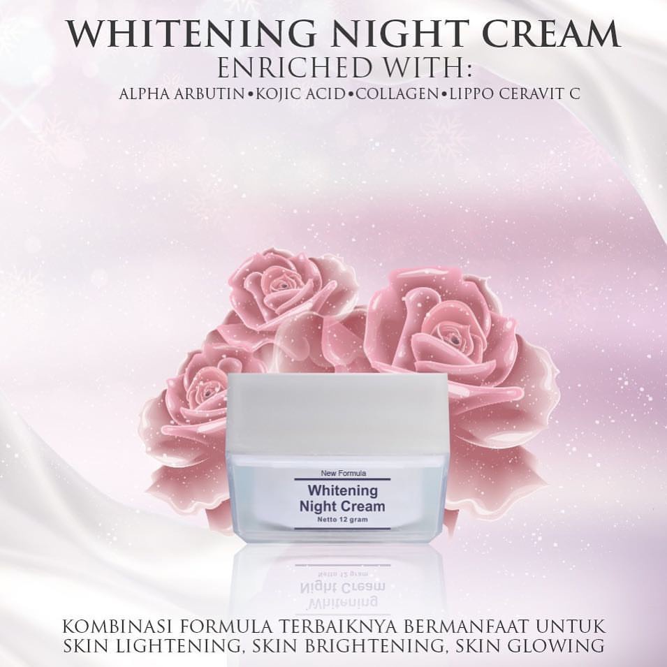 MS Glow Night Cream Whitening Rumah Cantik 354 Krim Malam Melembabkan dan Mencerahkan Wajah