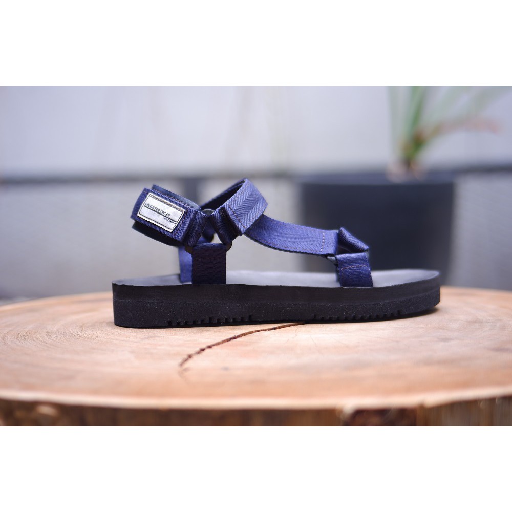 sandal pria wanita casual volkerfootwear art marco navy black