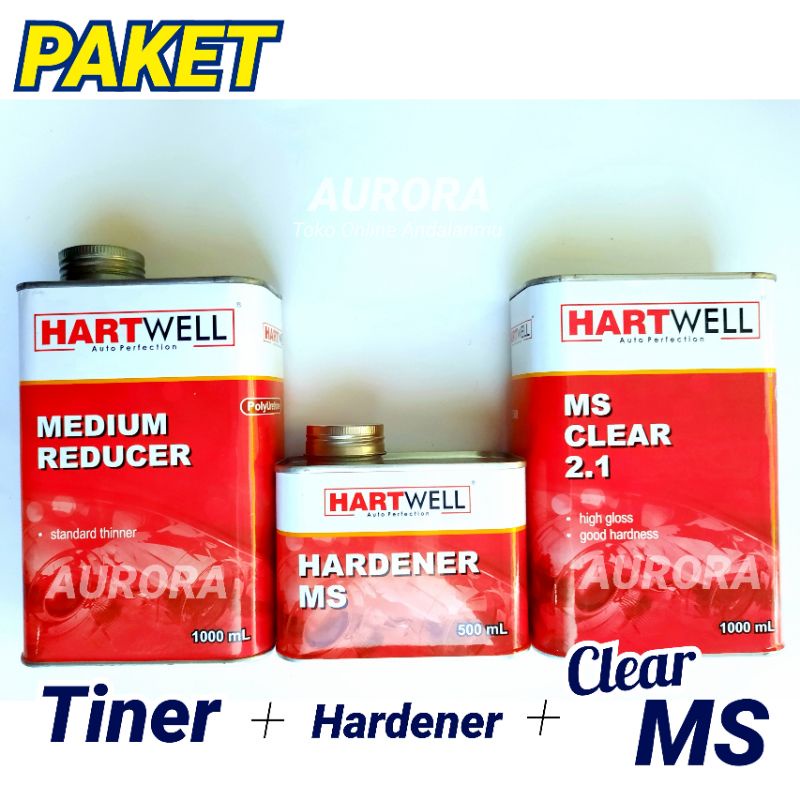 PAKET Clear Hartwell MS + Tiner PU Medium Reducer Hatwel 1 Liter