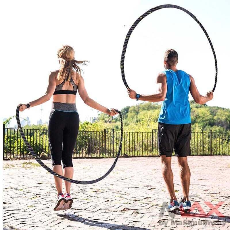 YAFITYES Tali Skipping Kelas Berat 1.3KG Melatih Otot Tangan dan Kaki sekaligus, Lompat Tali skiping Jump Rope Heavy Power Training 3m* 25mm Heavy Jump Rope Crossfit Weighted Battle Skipping Ropes Power Improve Training Fitness Home Gym Equipment