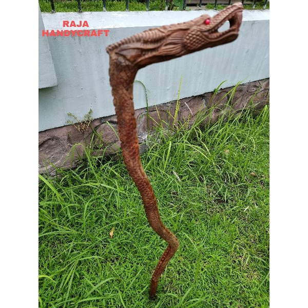 Tongkat jalan kayu stigi setigi sentegi Centigi Santigi model kepala naga