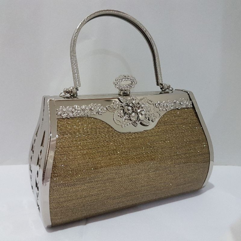 Tas Pesta Farnell BESAR Wanita Diamond  2818 Clutch Kondangan Cantik Glitter Glossy