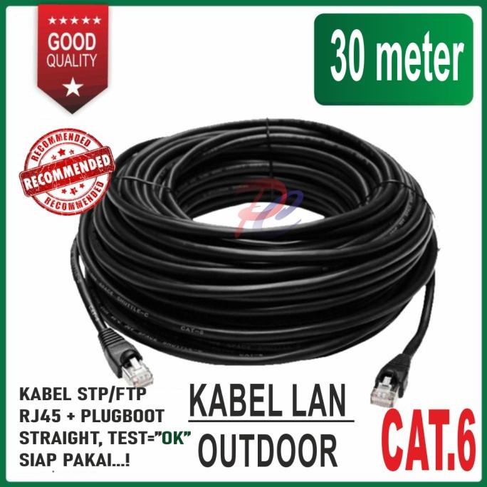terbaru kabel lan 30 meter outdoor cat 6 stp ftp terpasang rj45 plugboot 30m terlaris