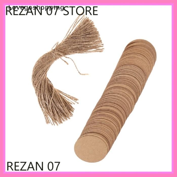 

Paper | [R7] 100Pcs Label Tag Kertas Kraft Bulat Dengan Tali Untuk H