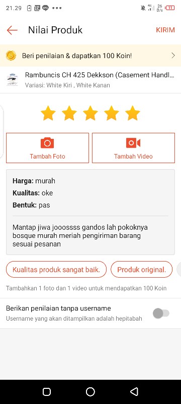 Rambuncis Ch 425 Dekkson (casement Handle Ch 425 Dks)