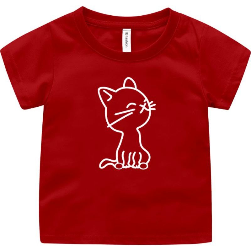 Kaos Baju Anak Perempuan Umjur 2 Sampai 15 Tahun Atasan Tshirt Cewe Murah Motif  Cute Cat Size S M L XL XXL Uxlo Fashion