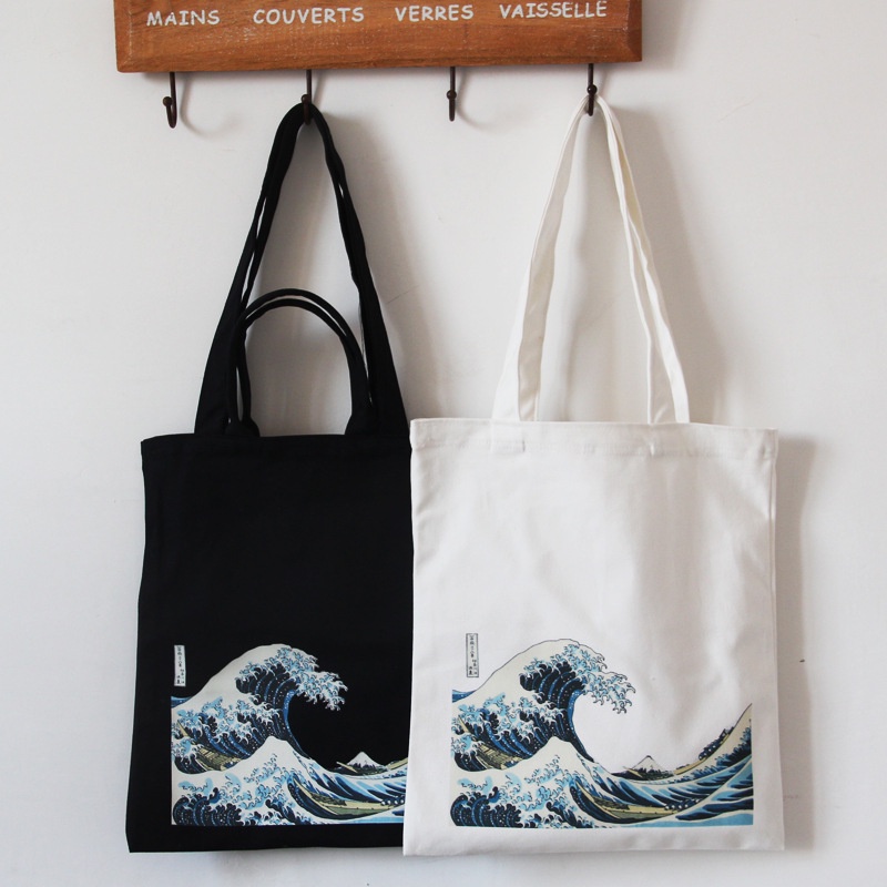 FINOM SURF BEACH - Tote Bag Wanita Korean Style Ombak Pantai