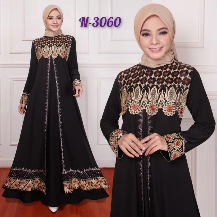 ABAYA TURKEY HITAM BORDIR N-3060